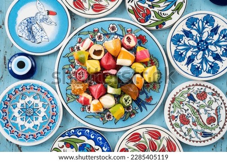 Colorful Ramadan Eid Candy, Traditional Ottoman Candy (Osmanlı Akide Sekeri) Photo, Üsküdar Istanbul, Turkiye Royalty-Free Stock Photo #2285405119