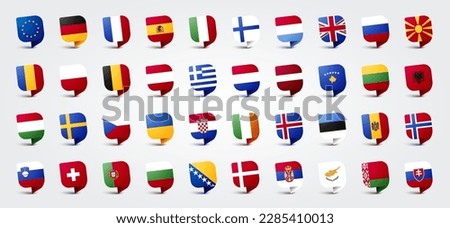 European Speech Bubble Flag Set Royalty-Free Stock Photo #2285410013