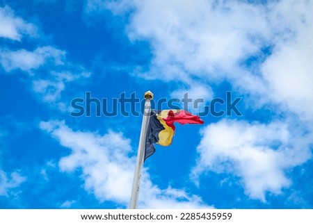 Flag of Belgium waving in the wind