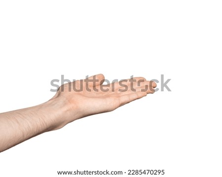 Man's hand outstretched palm up