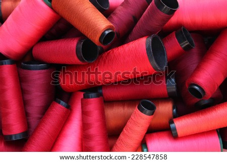 colorful threads in red tone