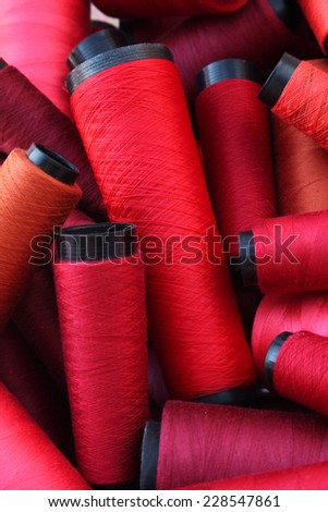 colorful threads in red tone