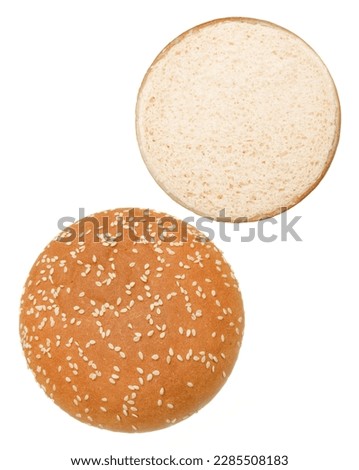 Hamburger bun isolated on white background. Royalty-Free Stock Photo #2285508183