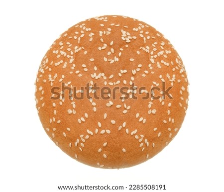 Hamburger bun isolated on white background. Royalty-Free Stock Photo #2285508191