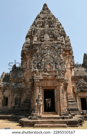 Prasat Hin Phanom Rung is a Hindu Khmer Empire temple complex set on the rim of an extinct volcano, Buriram, Thailand