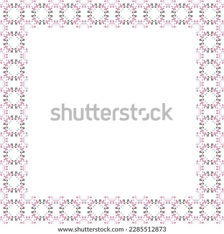Decorative frame with floral pattern. Elegant element for design in Eastern style, place for text. Floral border. Lace illustration for invitations and greeting cards.