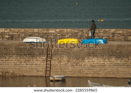 view of sidebars on a seawall Royalty-Free Stock Photo #2285559865