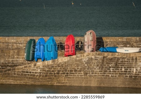 view of sidebars on a seawall Royalty-Free Stock Photo #2285559869