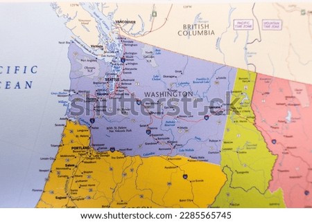 Washington state map. Discover the Beauty of Washington State through this Map. Royalty-Free Stock Photo #2285565745
