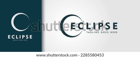 eclipse logo design inspiration . eclipse negative space logo . eclipse logo template Royalty-Free Stock Photo #2285580453