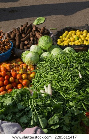 
fresh vegetables at the market in india