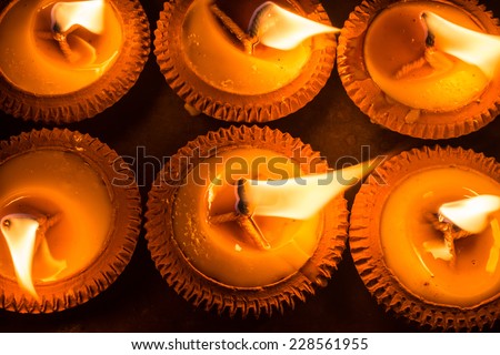 The candle lamp use for make merit in the Buddhist celebrate day or use for decoration in the festival.