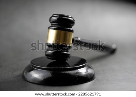 Court of Justice, Law and Rule Concept, Judge`s Gavel on The Table Royalty-Free Stock Photo #2285621791