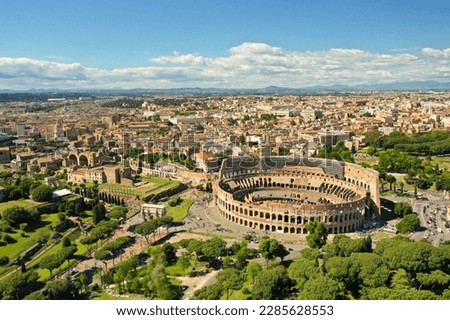 Colosseum (Flavian Amphitheater) Aerial View Rome Royalty-Free Stock Photo #2285628553