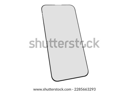 Protective glass for mobile phone or smartphone isolated on white background. Smartphone screen protector glass Transparent multi layered glass shield for mobile phone isolated Royalty-Free Stock Photo #2285663293