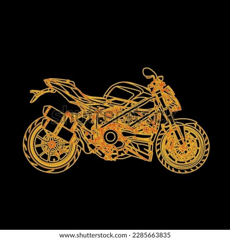 A painting of a motorcycle that represents inner power.