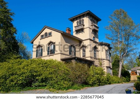 General Samuel Chandler House was built in 1846 at 8 Goodwin Road in historic town center of Lexington, Massachusetts MA, USA.  Royalty-Free Stock Photo #2285677045