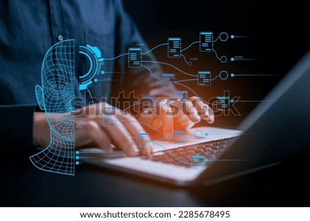 Human life with Artificial Intelligence, Data in computer technology Royalty-Free Stock Photo #2285678495