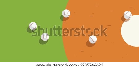 baseball game on grass and dirt ground in the field, baseball bat and ball