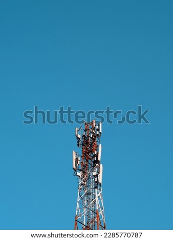 signal tower with blue background