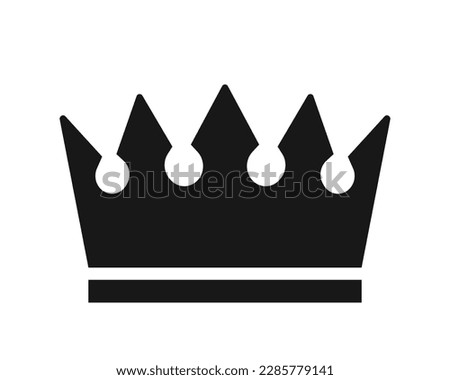 crown icon. Black elements isolated on white background. Vector illustration.
