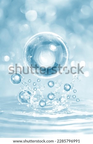 bubble and molecule background for cosmetics product Royalty-Free Stock Photo #2285796991