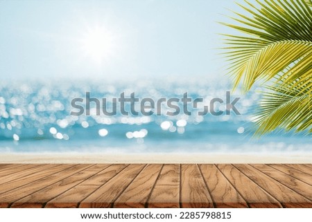 mock up background with outdoor seen in a table top 