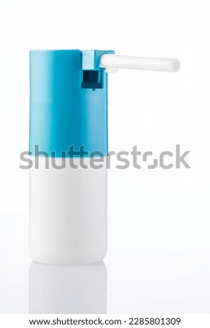 spray for sore throat blank for design, cylinder-shaped bottle on a white background, Spray bottle. High quality photo