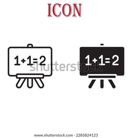 Unique icon of maths lecture, flat rounded vector.Mathematics and Board Calculation Icon.Mathematics Doodle Line Art Illustration. Hand Drawn Vector Clip Art. Banner Set Logos.