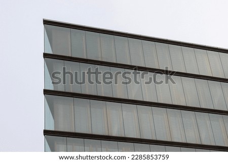 modern composition with glass building 
