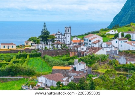 Aerial view of Nordeste town at Sao Miguel island, Azores Portugal. Royalty-Free Stock Photo #2285855801