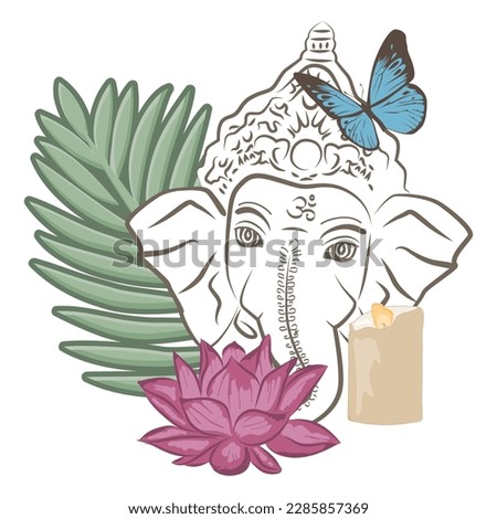 Ganesha head, vector graphic design element