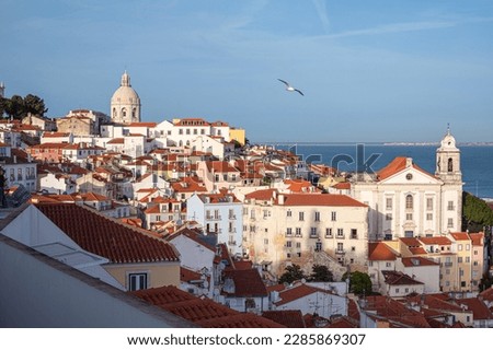 View of the Lisbon old town in Alfama district in Lisbon, Portugal
