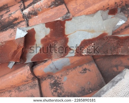 Rust Images , Stocks Photos And Vector , Roof Tiles With old Texture, Orange Roof Tile