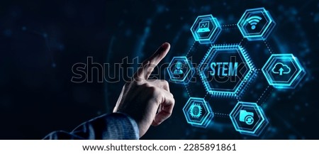 Internet, business, Technology and network concept.Science, technology, engineering and math. STEM concept. Virtual button.