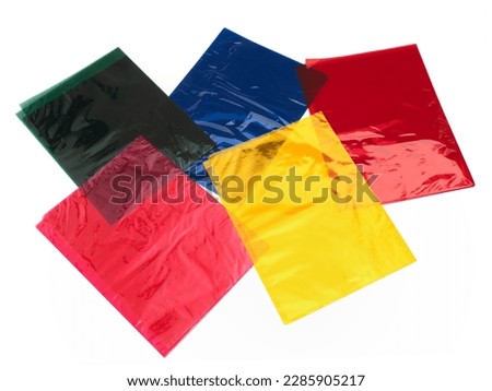 Colored cellophane photographed with a white background Royalty-Free Stock Photo #2285905217