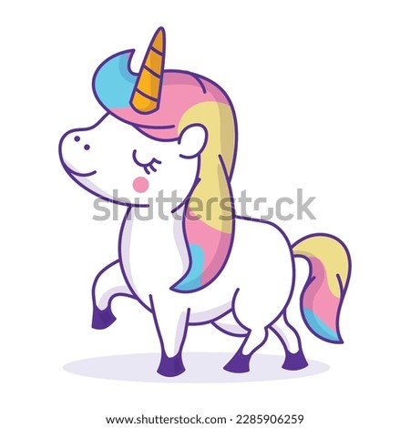 Unicorn Flat vector icon which can easily modify or edit 