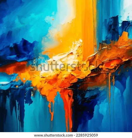 Hand drawn oil painting. Abstract art background. Oil painting on canvas. Color texture. Fragment of artwork. Spots of paint. Brushstrokes of paint. Modern art. Contemporary art. Colorful canvas Royalty-Free Stock Photo #2285925059