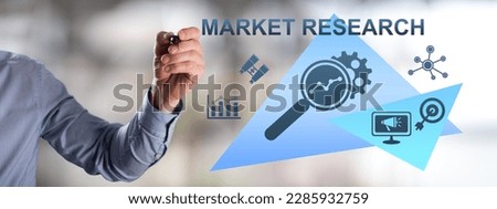 Man drawing a market research concept