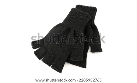 A pair of hand gloves to protect from cold and dirt, equipment used for high-resolution photography against a white background