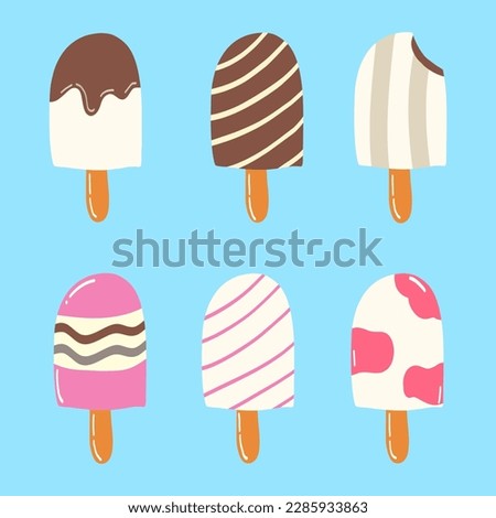Ice creams icon set. Vector illustration