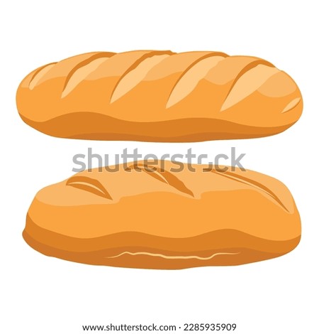 Vector illustration loaf of bread isolated on white background. Whole fresh baked bread.  Royalty-Free Stock Photo #2285935909