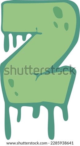 Colored vectorized slimy letter Z