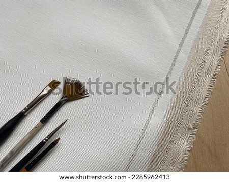 Oil paintbrushes on a white background 