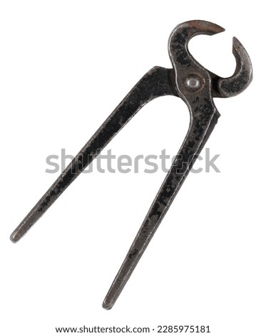 Old steel pliers, white background. Royalty-Free Stock Photo #2285975181