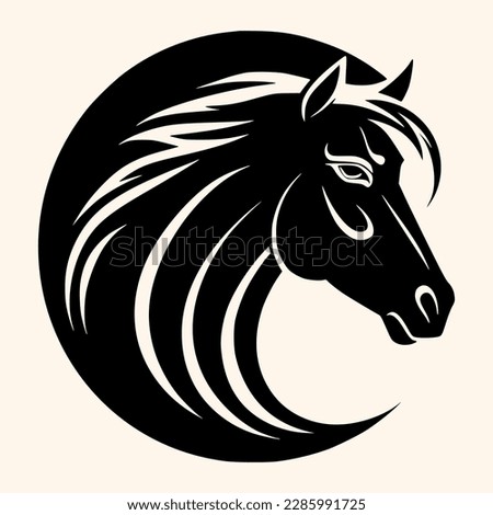 Horse vector for logo or icon,clip art, drawing Elegant minimalist style,abstract style Illustration	