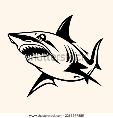 Shark vector for logo or icon, drawing Elegant minimalist style,abstract style Illustration