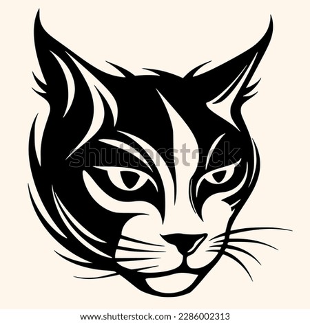 Cat vector for logo or icon, drawing Elegant minimalist style,abstract style Illustration