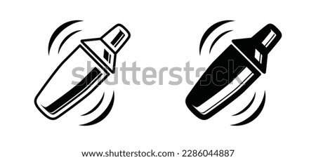 Cocktail shaker icon vector. Bartender at the bar shaking beer, wine, cocktail, martini, alcohol drink symbol. Vector illustration Royalty-Free Stock Photo #2286044887