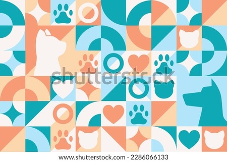World Veterinary Day. Seamless geometric pattern. Template for background, banner, card, poster. Vector EPS10 illustration